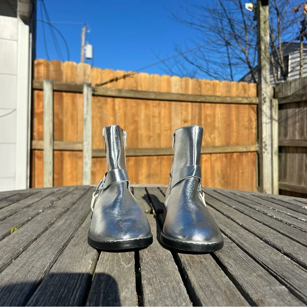 Kids' Minnow Metallic Harness Bootie by Dolce Vita Size Big Kids size 5‎ silver